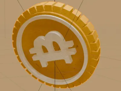 BTC coin 3D model