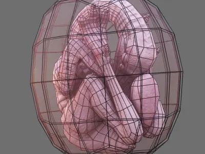 Bird Monster Embryo Low-poly 3D model