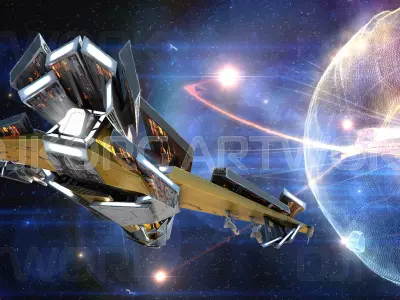 Space Jet Fighter Low-poly 3D model