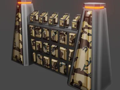 Armor wall pack modular Low-poly 3D model