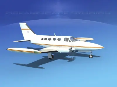 Cessna 414 Chancellor V03 3D model