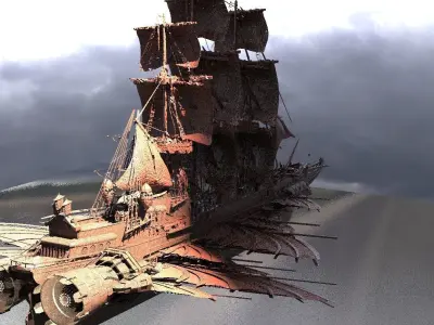 Airship Dragon Emperor Design ship 2 versions  3D model