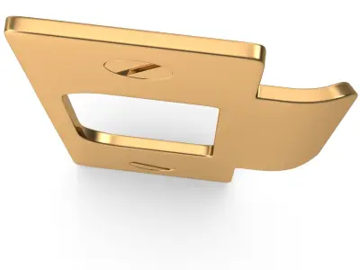 Door Strike Plate Golden V01 3D model