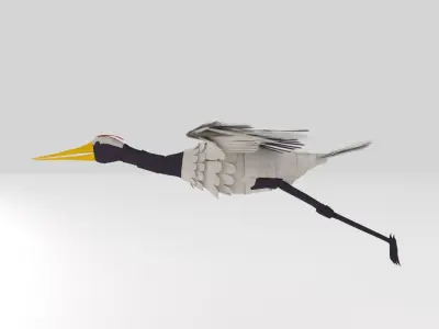 Stylized Stork - Animated Model 3D model