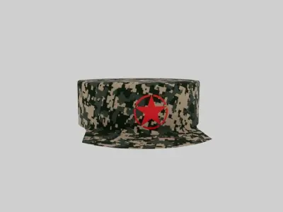 Army cap Low-poly 3D model