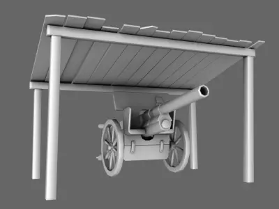 Artillery Cannon Canopy Free 3D model