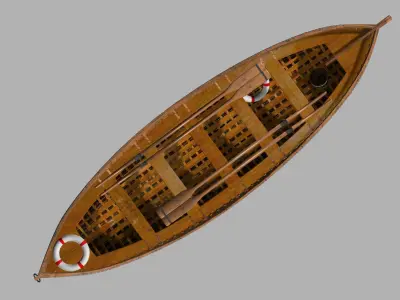 Life Boat XIX century Low-poly 3D model