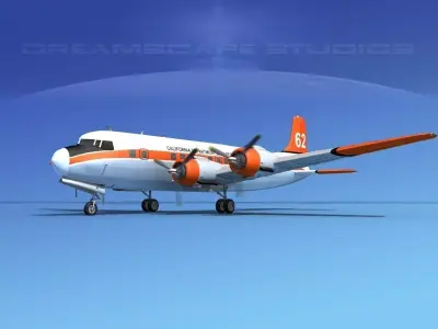 Douglas DC-6 California Dept Forrestry 3D model