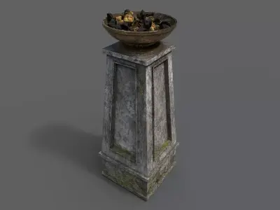 Fire column Low-poly 3D model