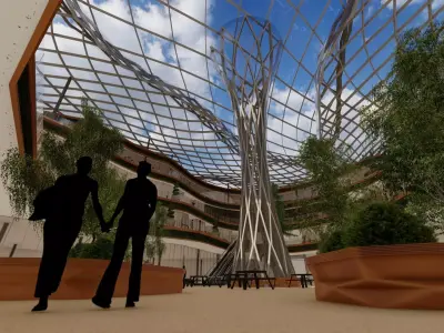 Shopping Center in Revit with ParametricStructure -Documentation 3D model