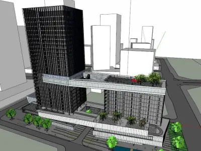 SU model of Headquarters commercial office building 3D model