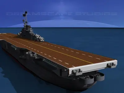 Ticonderoga Class Carrier CV-14 USS Ticonderoga 3D model