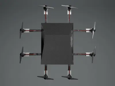 Drone with four propellers 3D model
