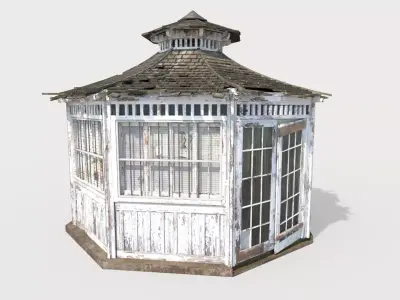 Old Wooden Pergola 3D model