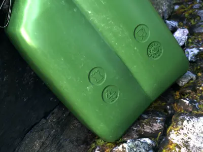 Military flask 3D model