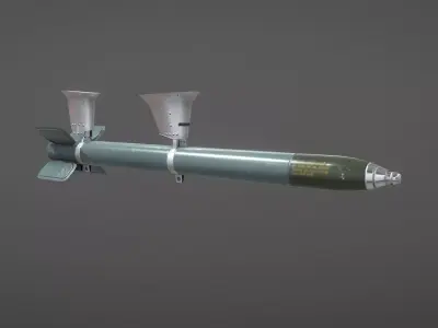 US Rocket HVAR Low-poly 3D model