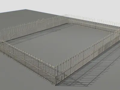 Railing Fence pack 3 Low-poly 3D model