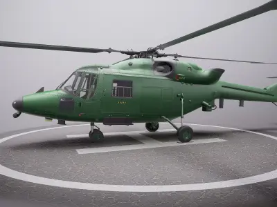 British helicopter Low-poly 3D model