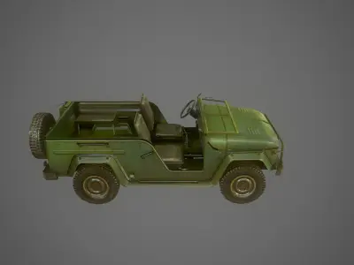 Military Jeep - Low Poly Game Ready Low-poly 3D model