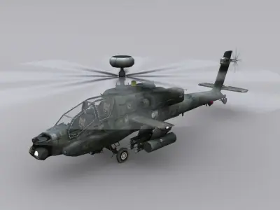 Boeing AH-64 Apache  Low-poly 3D model