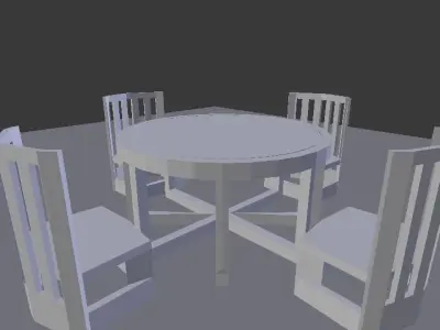 Simple Wood Furniture 3D model