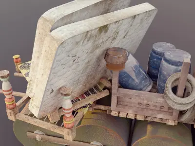 Flood Boat Low-poly 3D model