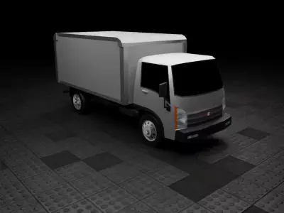 Low Poly Modern Generic Box Truck  Low-poly 3D model