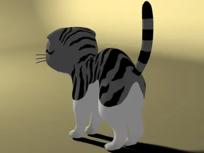 Chii scared kitten is hissing Free 3D model