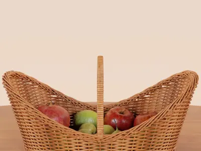 IRA Roti Serving Flower Fruit Vegetable basket Low-poly 3D model