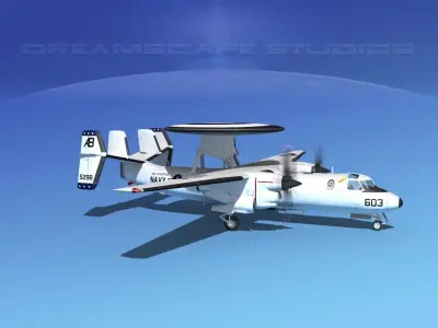 Grumman E-2C Hawkeye V17 3D model