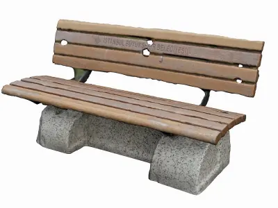 Bench park Low-poly 3D model get