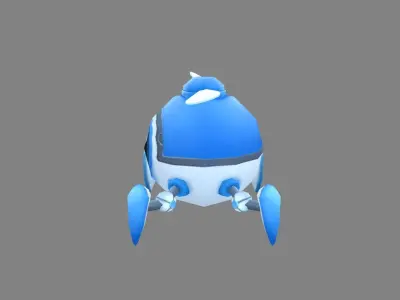 Cartoon spider robot Low-poly 3D model