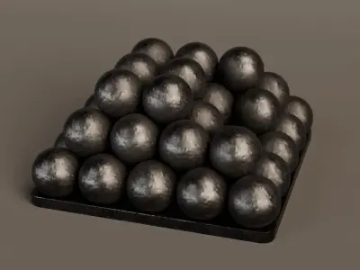 Cannon Ball Stack Low-poly 3D model