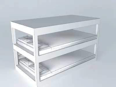 Low Poly Long Range Airliner Bed Free 3D model