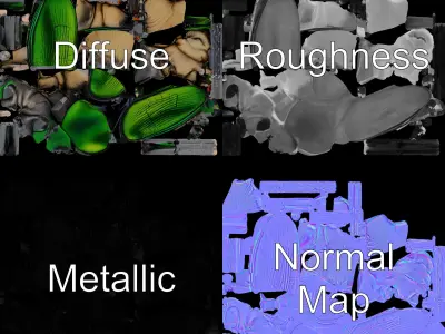 Iridescent Beetle Model Pack for HighDetail Rendering and Games Low-poly 3D model