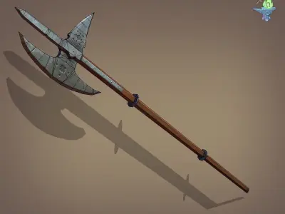 Poleaxe Halberd Low-poly 3D model