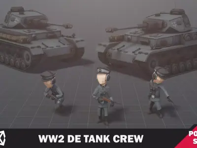 WW2 DE Tank Crew Low-poly 3D model