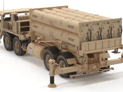 US Mobile Anti-Ballistic Missile System THAAD 3D model