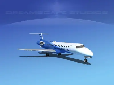 Embraer ERJ-145 California Air Charter 3D model