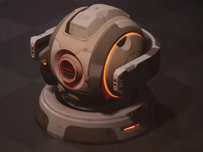 Sci-fi Service Drone Low-poly 3D model