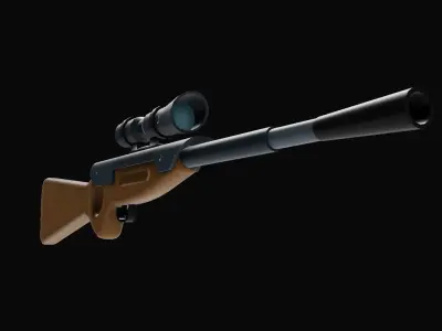 Stylized Sci-fi Battle Snipers Low-poly 3D model