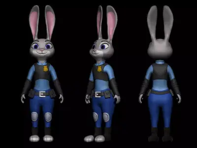 rubbit - S bunny police officer 3D model