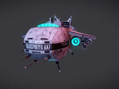 Spaceship 3D Model Low-poly 3D model