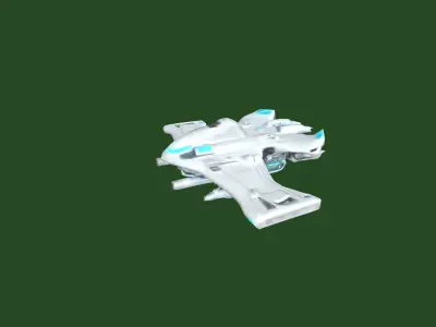 Aurora VX7 Stellar Fighter Sci Fi Aircraft 3D Model Low-poly 3D model