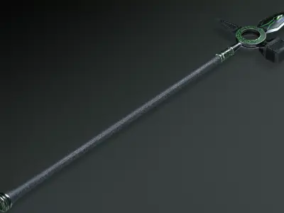 Game Ready necrotic spear Low-poly 3D model