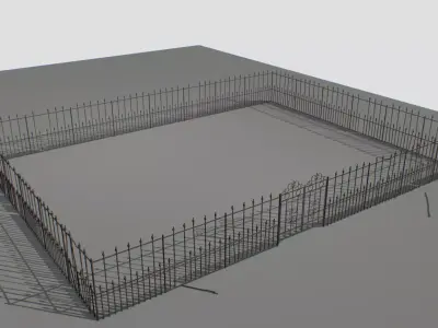 Railing Fence pack 2 Low-poly 3D model