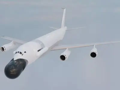 EC-135N Style Military Jet - Custom 1950s Transport Low-poly 3D model
