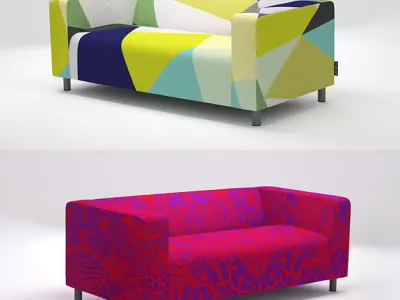 Klippan sofa with Artefly covers Free 3D model