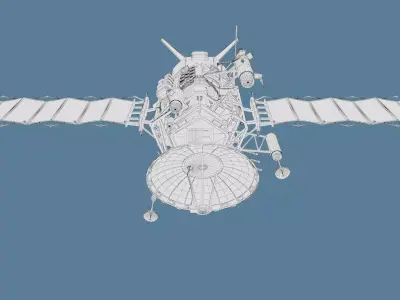 Communication satellite PBR Low-poly 3D model