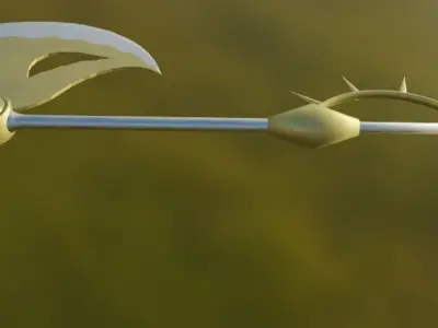 Escanor battle axe Rhitta Free low-poly 3D model